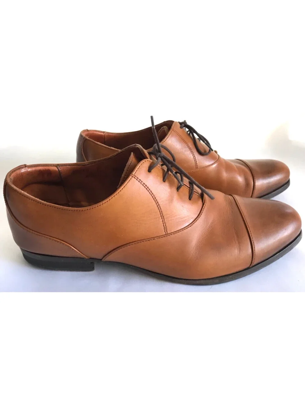 Wolf & Shepherd Oxford Closer Cap Toe Maple Tan Calfskin Shoes, US 11 Portugal